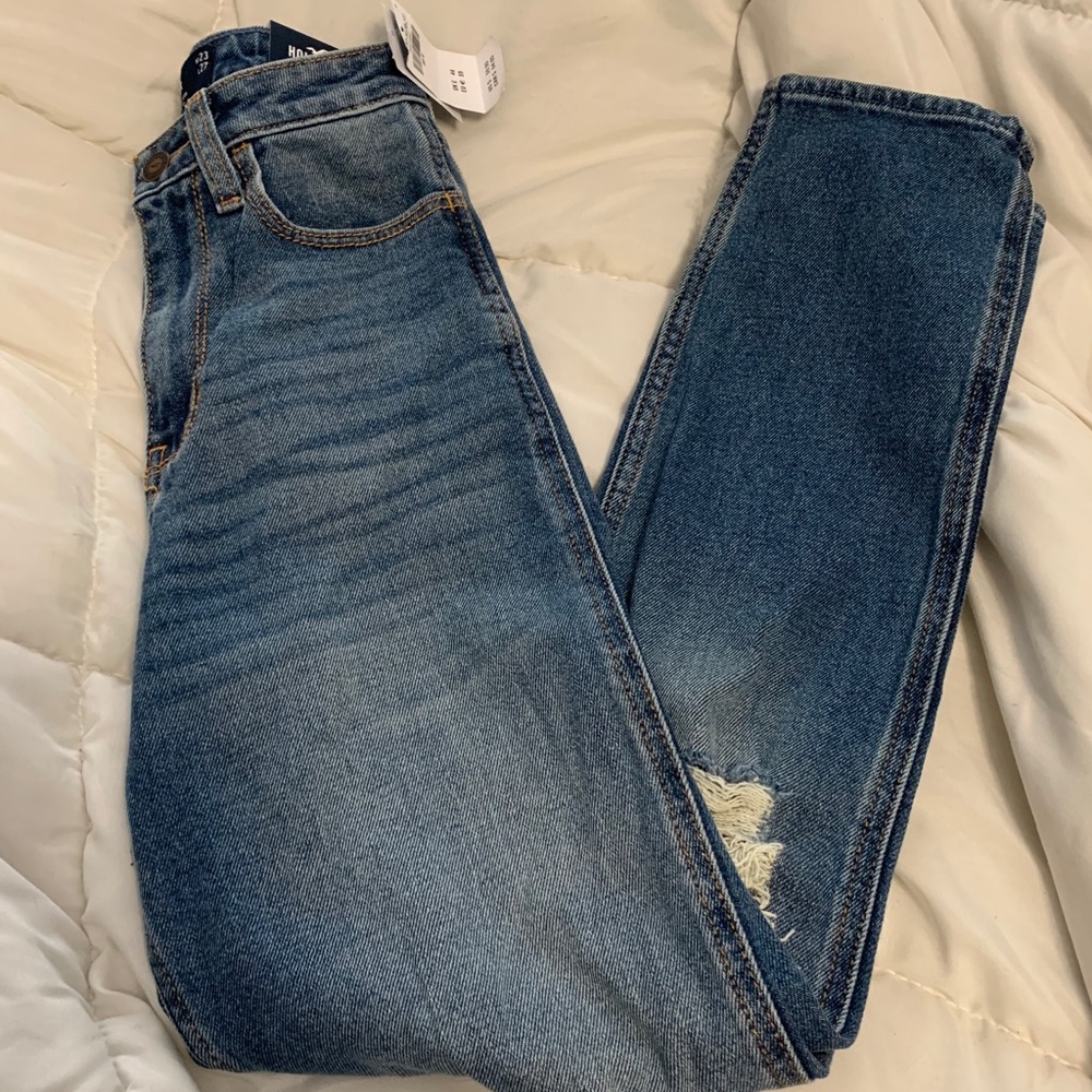 high rise ripped mom jeans